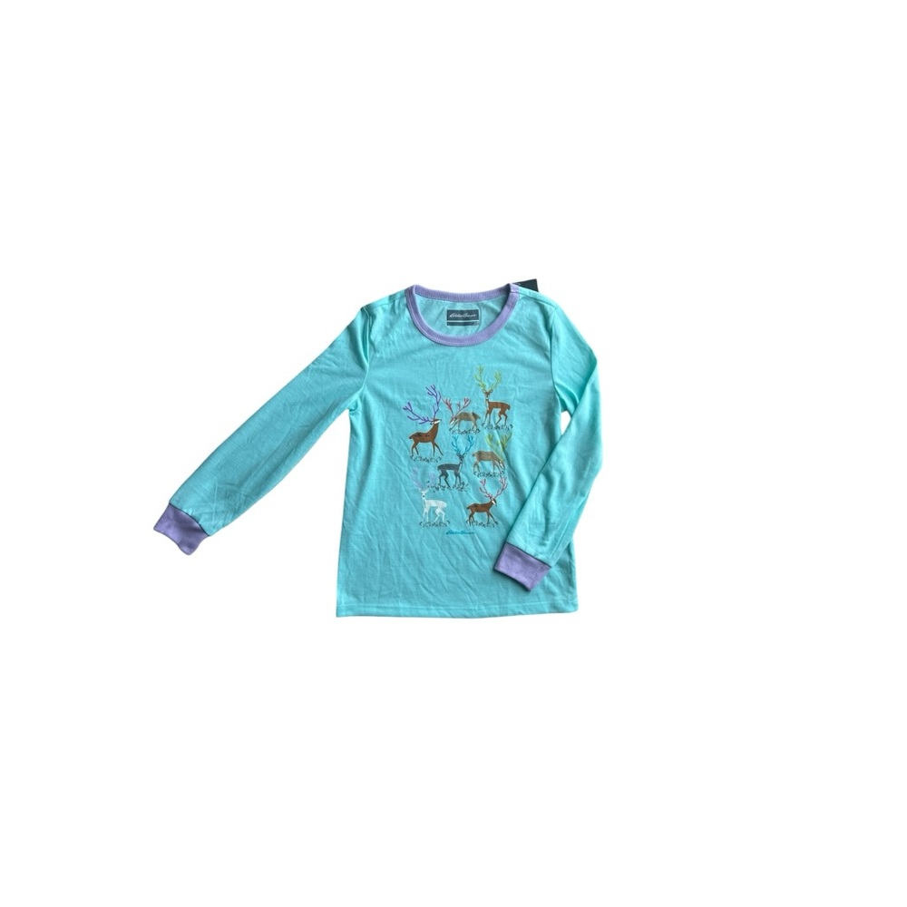 NWT! Blue Eddie Bauer Reindeer Kids Long Sleeve Shirt